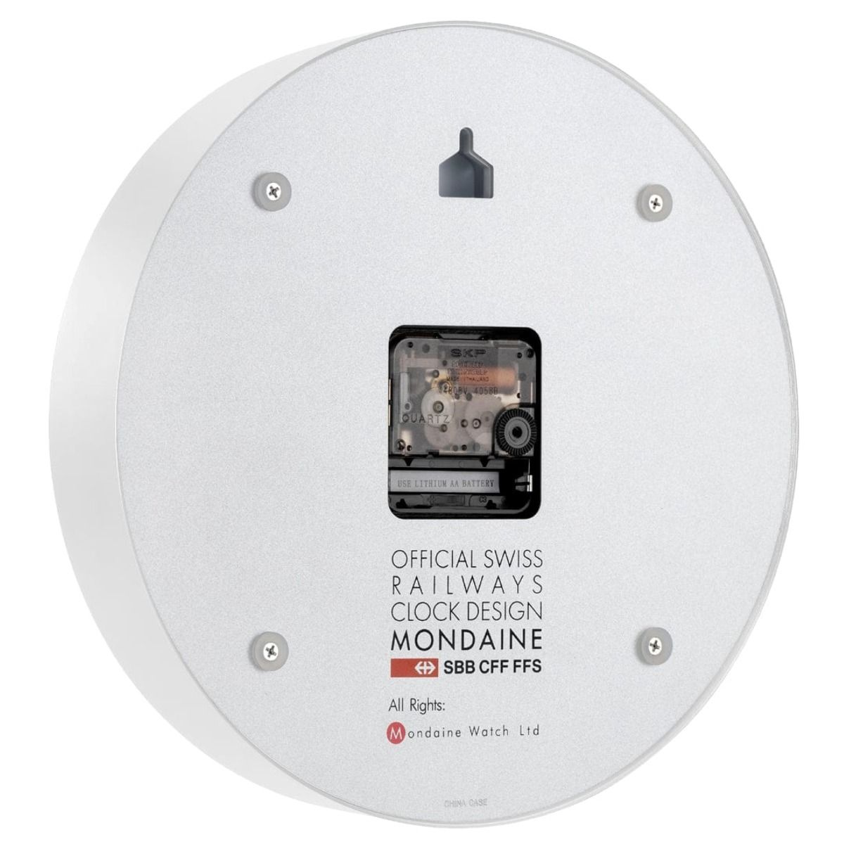 Mondaine Wall Clock - 25cm White Frame & White Dial