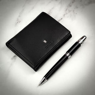 Classic Wallet and Pen Gift Set - Black 