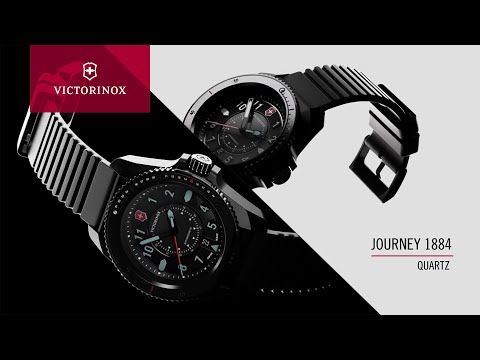 Victorinox Orologio Uomo Journey 1884 43 mm, Swiss Made, Automatico, Impermeabile fino a 200 m, Vetro Zaffiro, Bracciale Inox, Blu/Argento