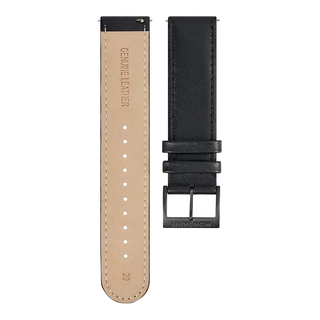 Mondaine Black 20mm Strap with Stitches for Stop2Go (Fits 41mm Case / 20mm Lug)