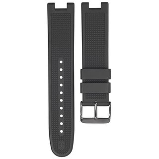 Black Silicone Rubber Strap with PVD Buckle - Night Vision 21mm